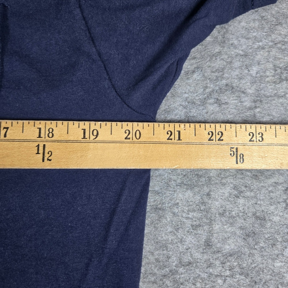 Y2K Fruit of the Loom Mens Navy Blue Vintage Pocket T-Shirt Large - Picture 6 of 6